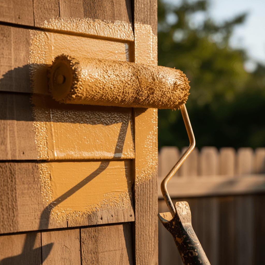 Professional exterior paint application technique