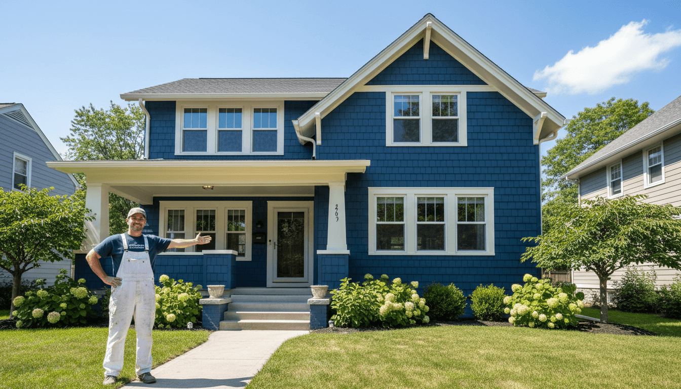 Completed exterior painting project on Syracuse home