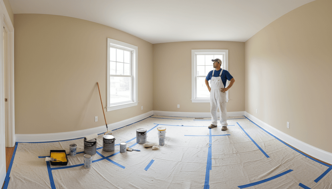 Completed exterior painting project on a residential home in Syracuse