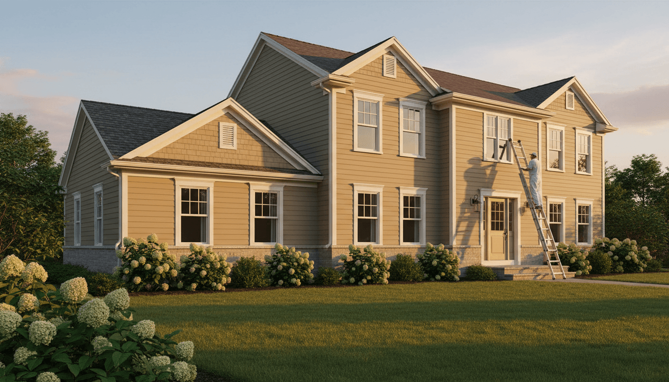 Completed exterior painting project showcasing transformed home curb appeal